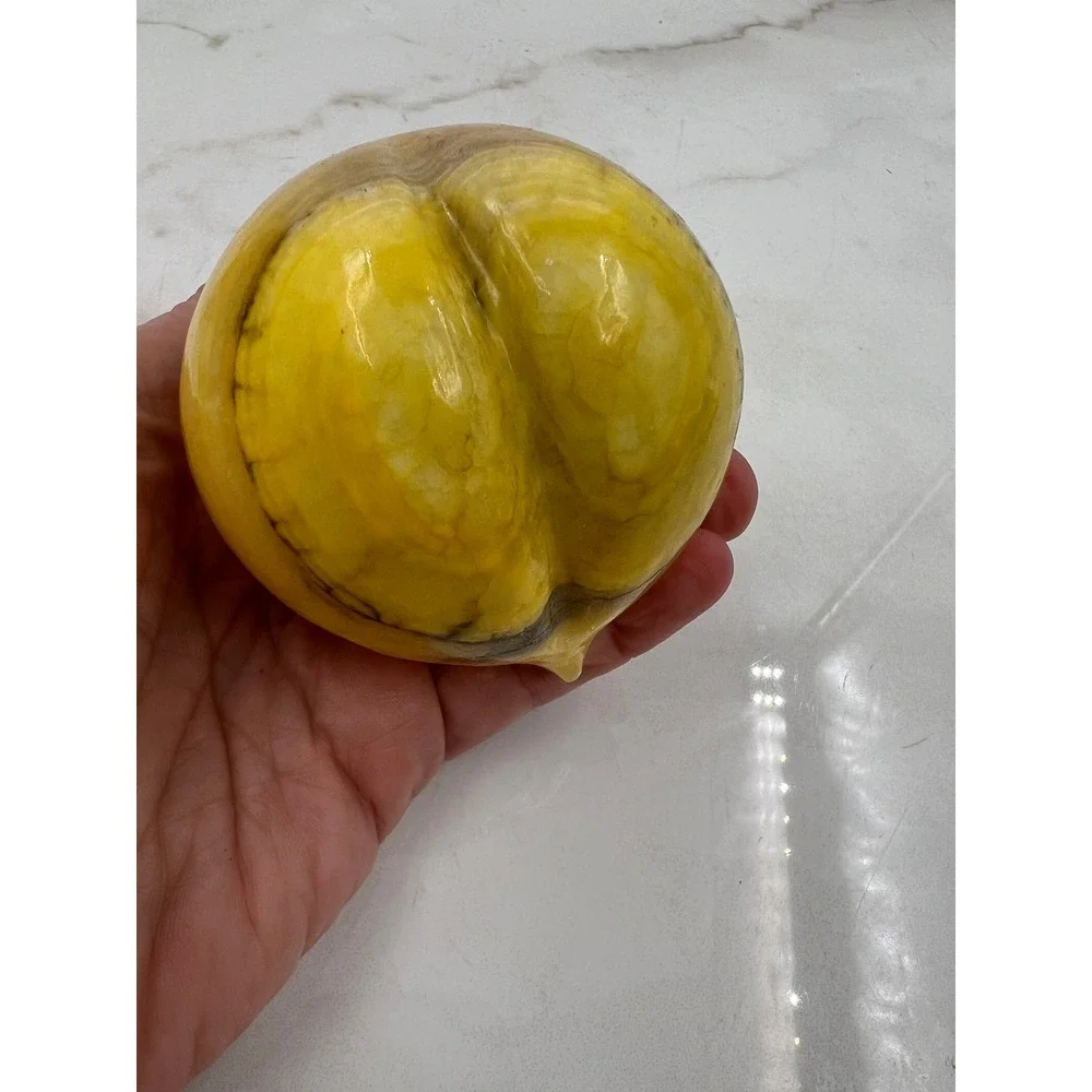 Vintage Mexican Onyx Stone Fruit Set of 5 Pomegranate Pineapple Pear Hand Carved